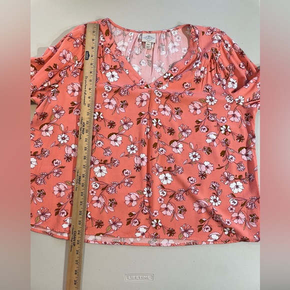 St. John's PXXL Bay Coral Floral Blouse GUC - Picture 4 of 6